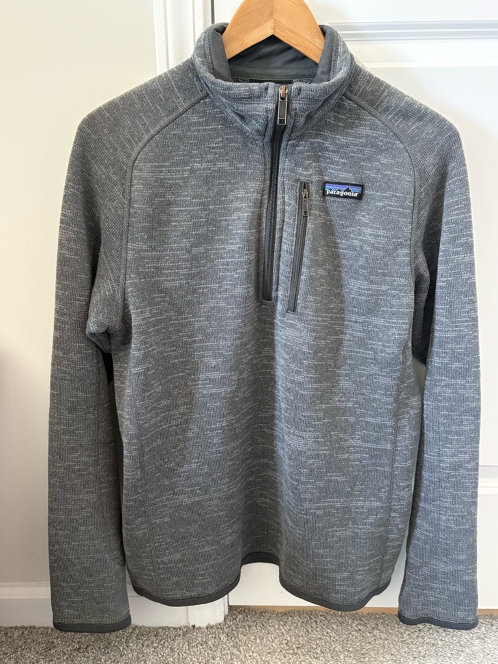 Patagonia Men’s Better Sweater Heather Gray Quarter-Zip Pullover Small